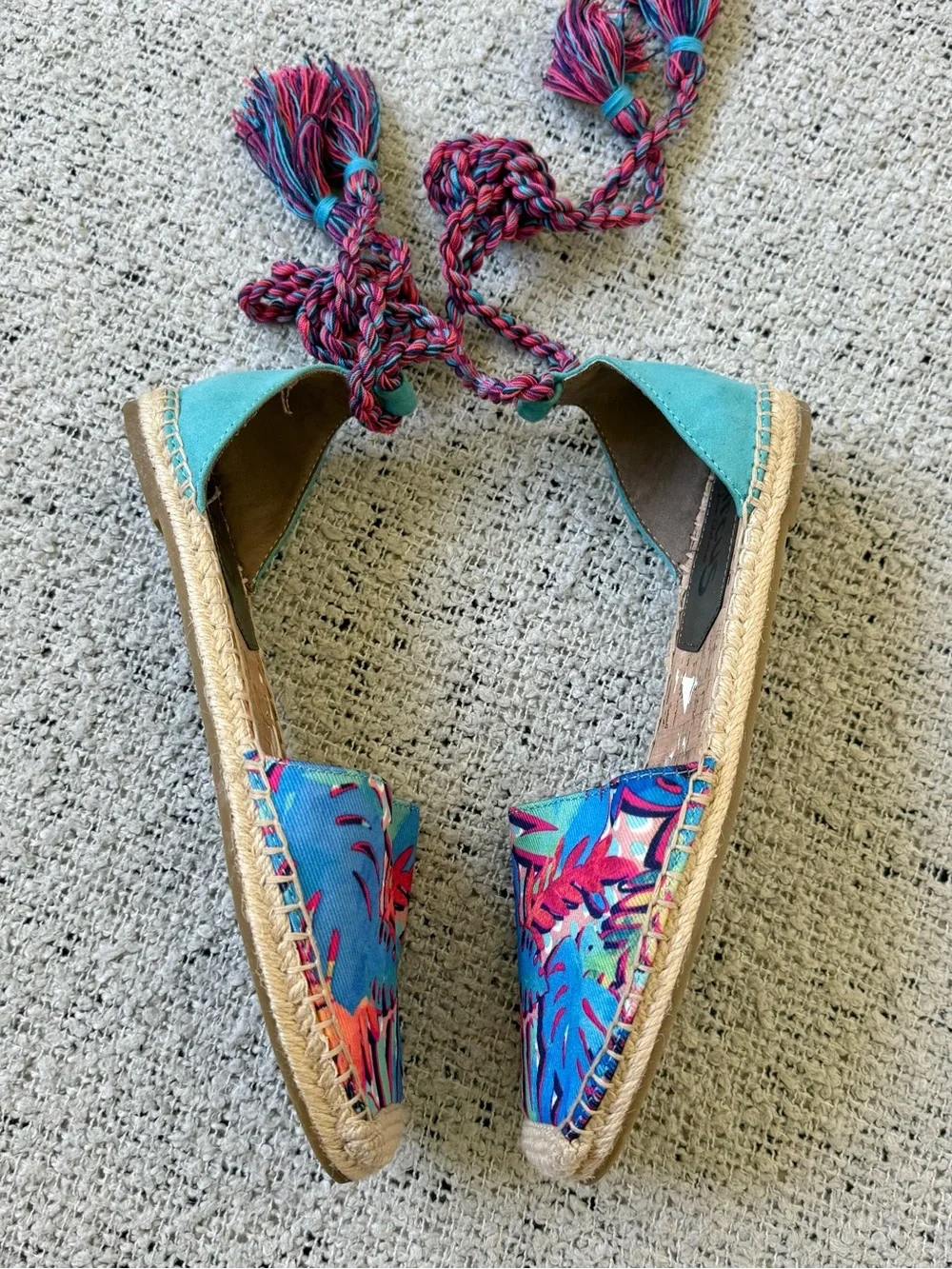 Circus by Sam Edelman Blue Tropical Espadrille Sandals 8.5